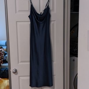 Blue satin dress